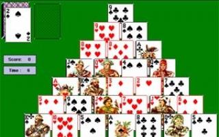 Exciting solitaire games Solitaire description in Russian 36 cards